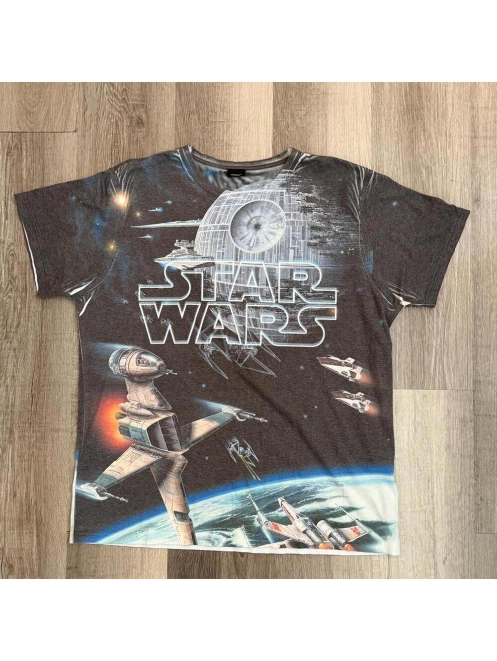 Y2K AOP Star Wars black cotton t-shirt Size XL #starwars #fandom all over print